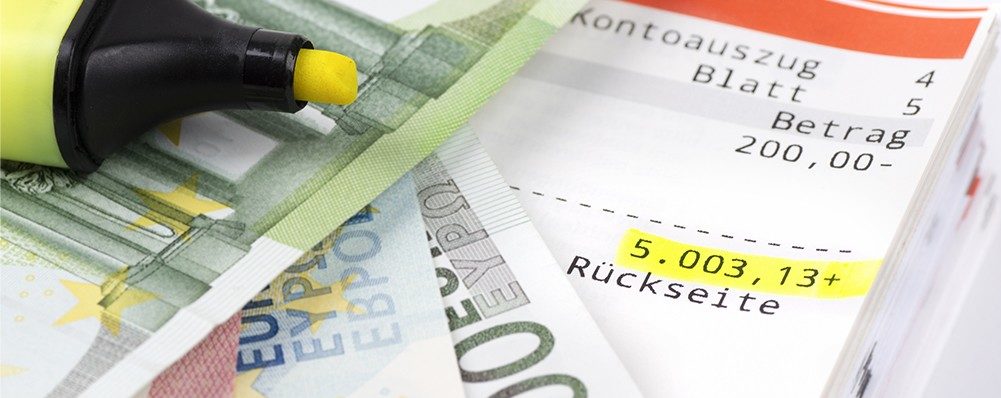 Konto Textmarker Geld