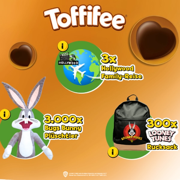 Toffifee Gewinnspiel über 3.300 Looney Tunes Preise zu gewinnen