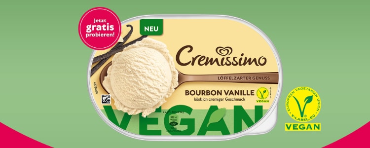 Langnese Cremissimo Bourbon Vanille Vegan gratis testen
