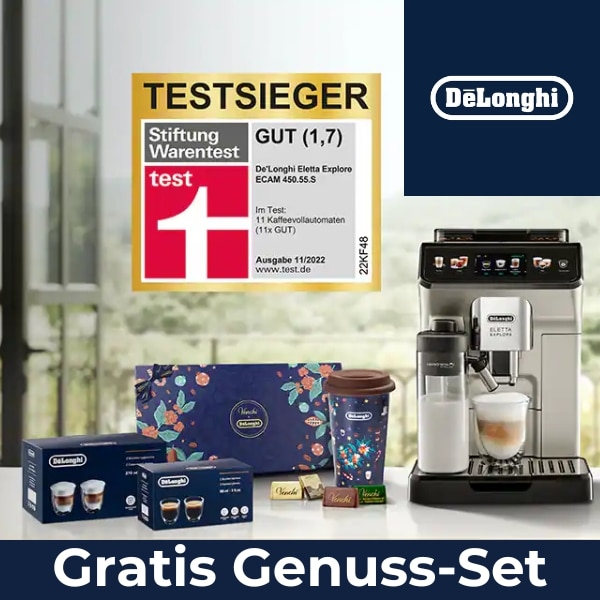 De Longhi Genuss Set gratis Maschine online registrieren