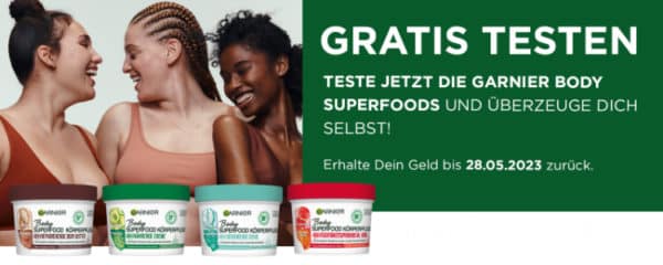 Garnier Body Superfood Körperpflege gratis testen