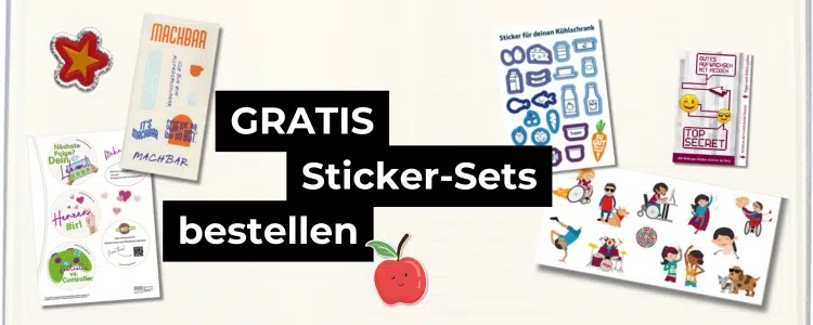 Gratis Sticker bestellen; Sticker von verschiedenen Institutionen