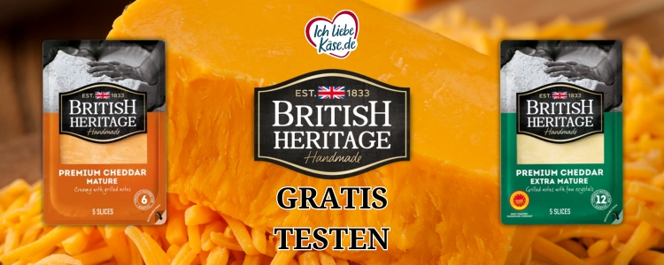 Cashback British Heritage Käse gratis testen Ich liebe Käse