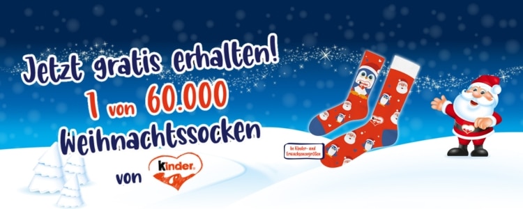 kinder Schokolade Weihnachtssocken von Ferrero 2024