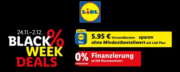 Lidl Online-Shop gratis Versand Black Week 2024