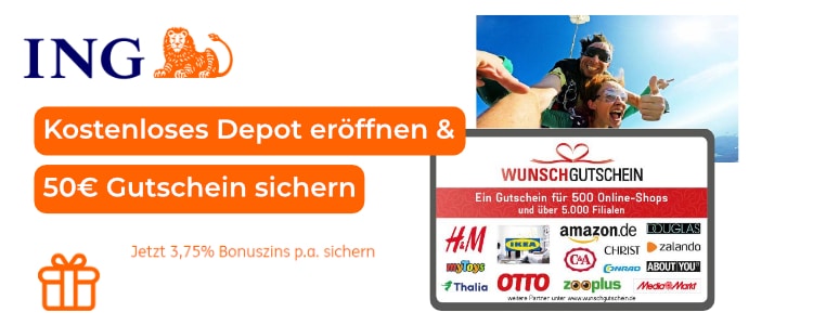 ING Depot eröffnen & 50€ Gutschein erhalten