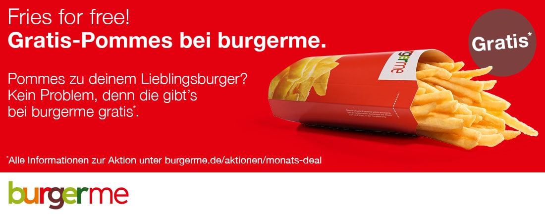 Gratis Pommes bei burgerme