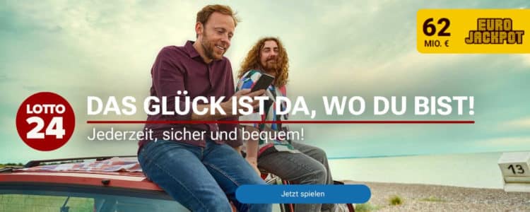 62 Mio € im EuroJackpot: 2 Felder für 1€ bei Lotto24