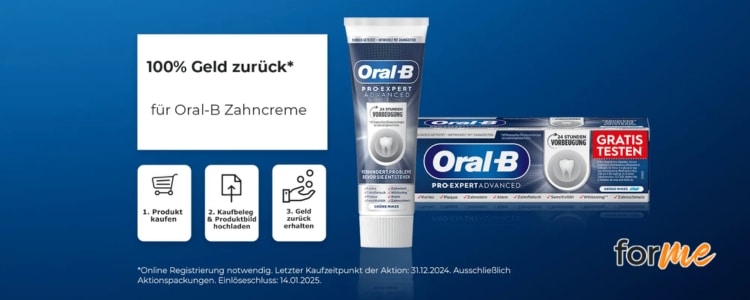 Zahnpasta von Oral-B gratis testen