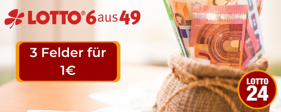 3 Felder Lotto für 1€