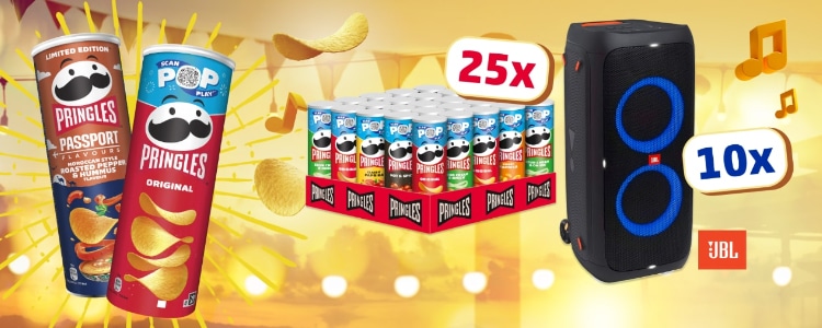 Pringles-Gewinnspiel; JBL Partybox; Pringles-Dosen