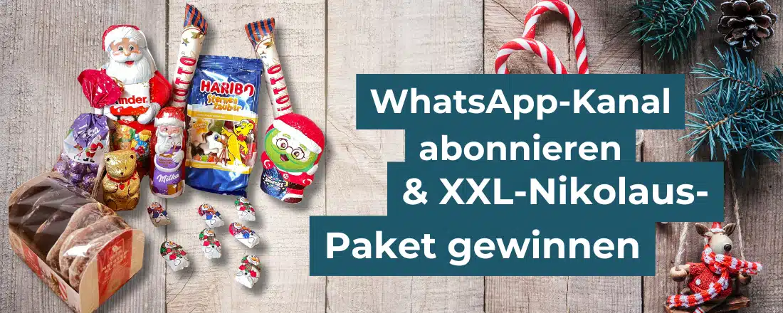 Süßigkeiten; Nikolaus-Gewinnspiel; weihnachtlicher Hintergrund