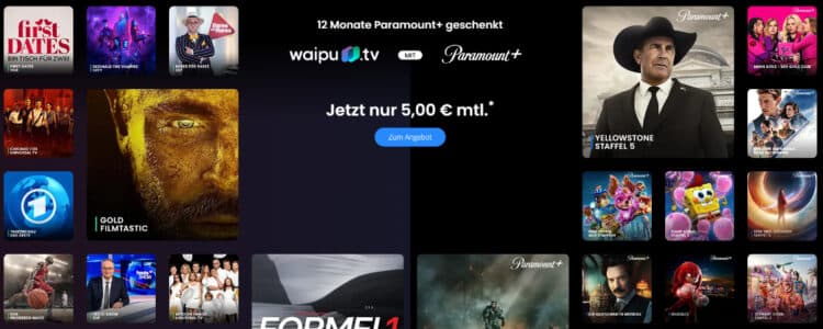 waipu.tv + Paramount+ für 60€ 