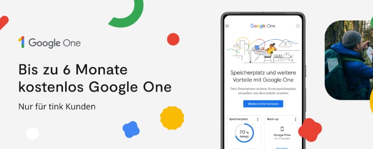Google One kostenlos; 6 Monate; tink