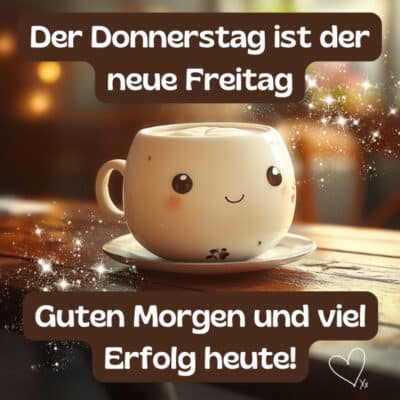 Guten Morgen Bild zum Donnerstag; Kaffee; kostenlos; Erfolg