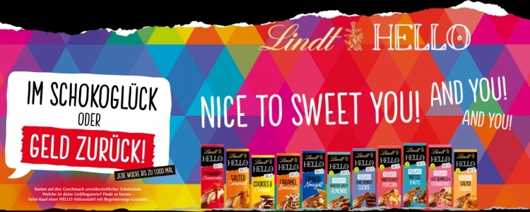 Lindt HELLO Geld-zurück-Garantie