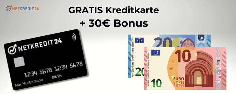 30€ Bonus für Netkredit-Kreditkarte