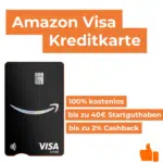 Amazon Kreditkarte; bis zu 40€ Startguthaben