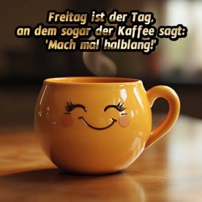 Freitag ist der Tag, an dem sogar der Kaffee sagt: 'Mach mal halblang!'