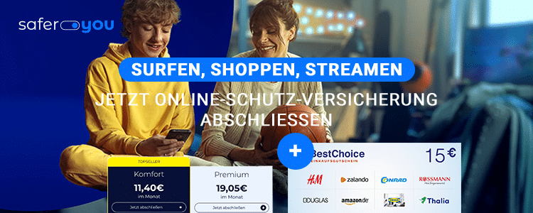 SaferYou 15€ Bonus zur Online-Schutz-Versicherung