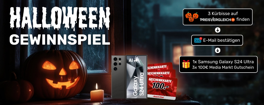 Halloween-Gewinnspiel von Preisvergleich.de; Samsung Galaxy S24 Ultra