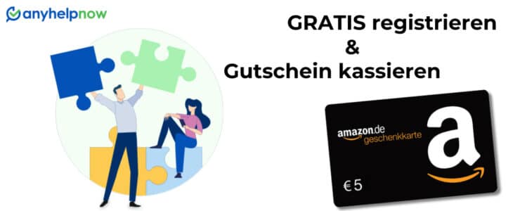 anyhelpnow; Person jongliert mit Puzzleteilen; 5€ Amazon-Gutschein