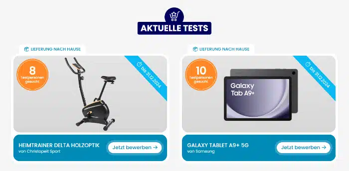 Aktuelle Tests beim ALDI Testerclub