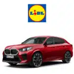 BMW X2 in Rot; Lidl Logo