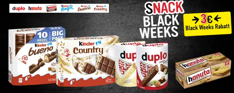 Ferrero Black Weeks; Produkte von Ferrero