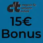 c't Magazin; 15€; blauer Hintergrund