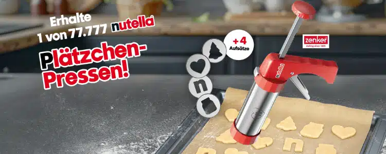 nutella Plätzchenpresse kostenlos: Backblech mit Plätzchen