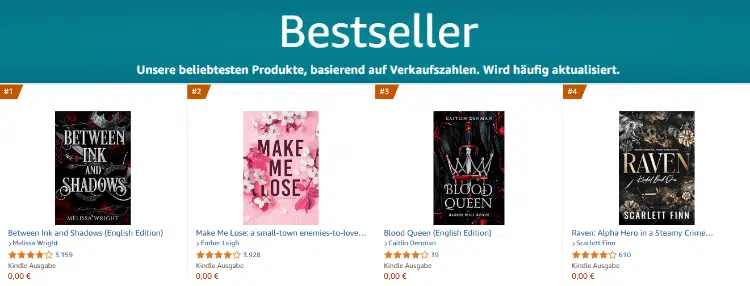 100 Bestseller eBooks bei Amazon