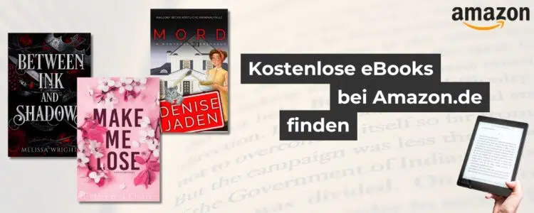 Kostenlose eBooks bei Amazon.de; eBook-Reader in der Hand